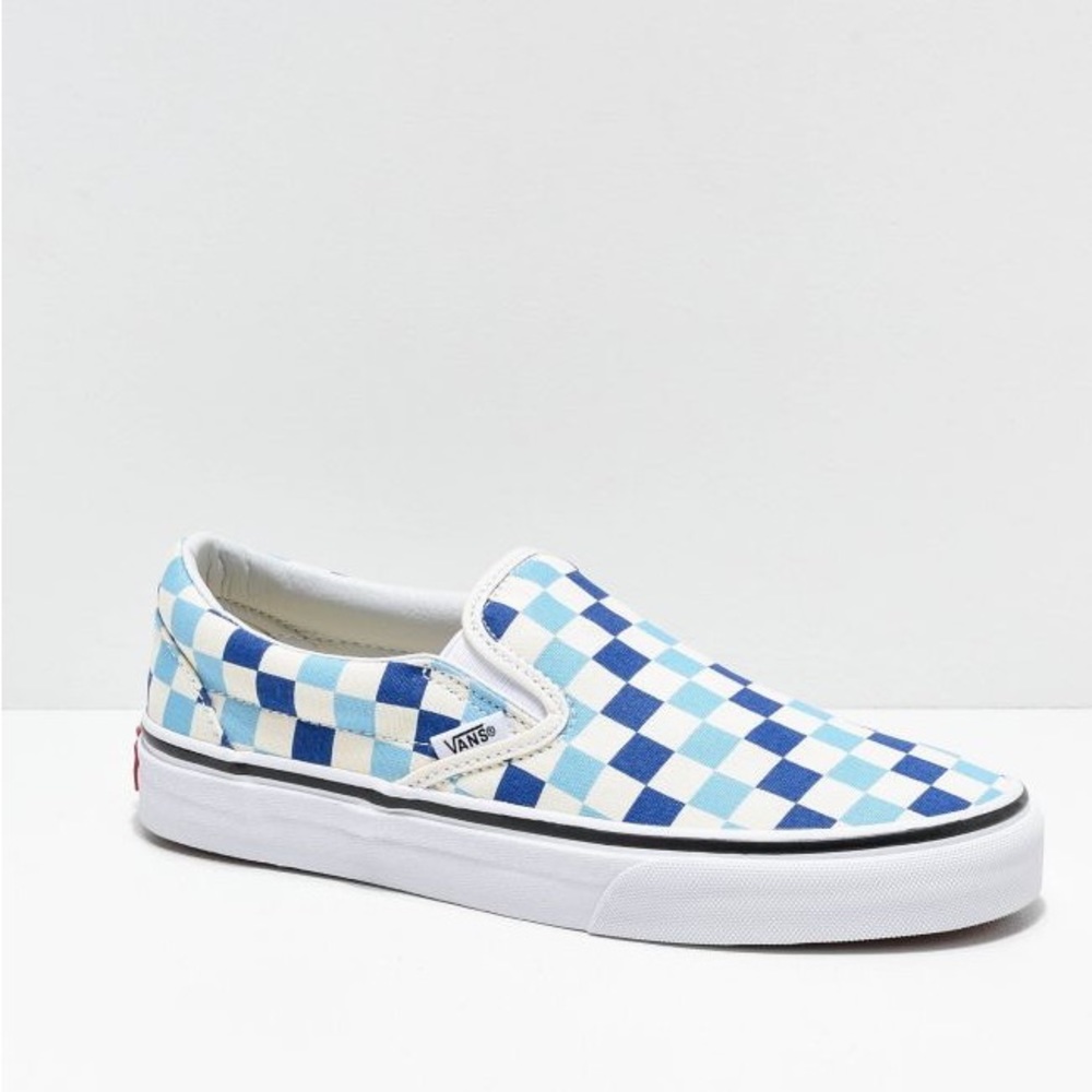 Blue topaz checkered vans